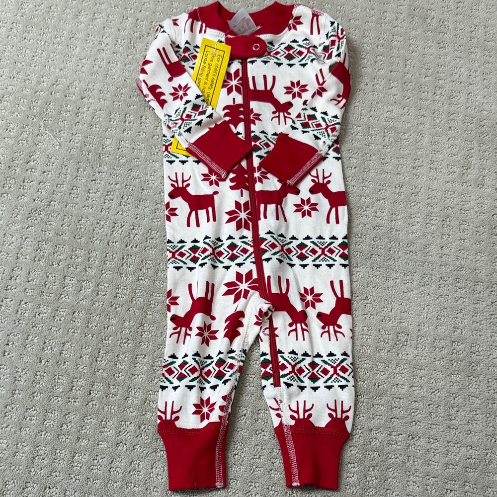 Hanna Andersson Red and White Reindeer Pajamas